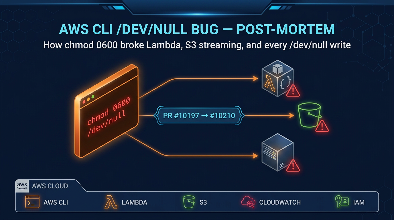 The AWS CLI Bug That Broke /dev/null Across Your Entire System